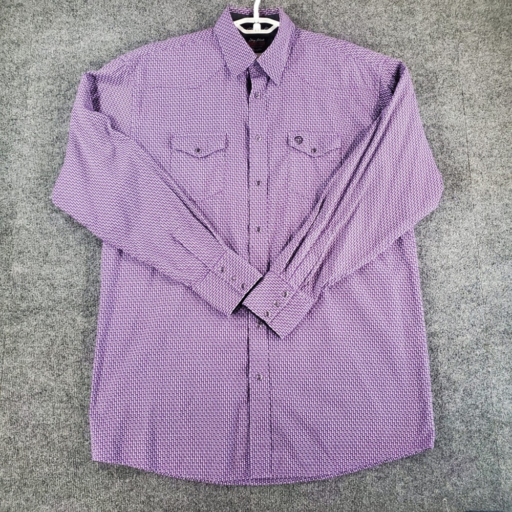 Wrangler Shirt Mens XLT Troubadour Collection Purple Geometric Snap Wrangler